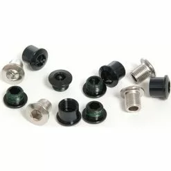 Sram MTB Kettenblattschrauben M8,5x7 + M8,5x10 + 9mm Huelsen Alu Je 4 Stueck