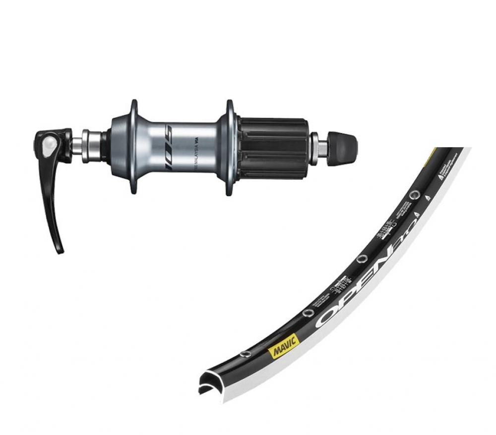 Hinterrad Shimano 105 Naben R7000 + Mavic Open Pro Felge Schwarz