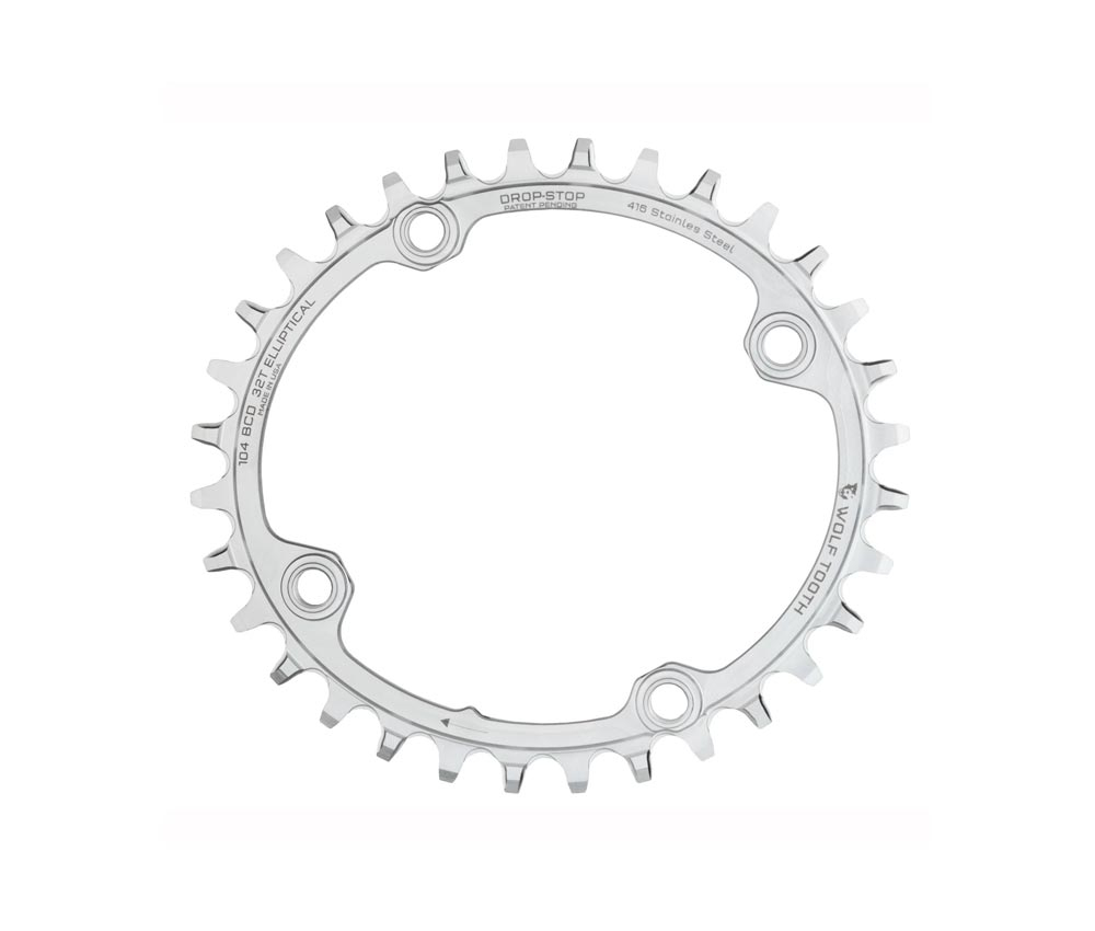 Wolf Tooth Drop Stop B Oval Kettenblatt - Lochkreis 104mm 9-12 Fach Edelstahl 32 Zaehne – Bild 2