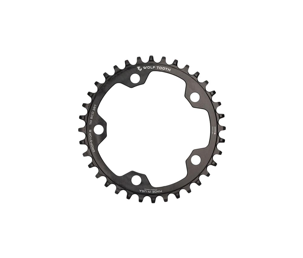 Wolf Tooth Drop Stop B Kettenblatt - Road / Gravel / CX Lochkreis 110mm 9-12 Fach 36 Zaehne – Bild 2