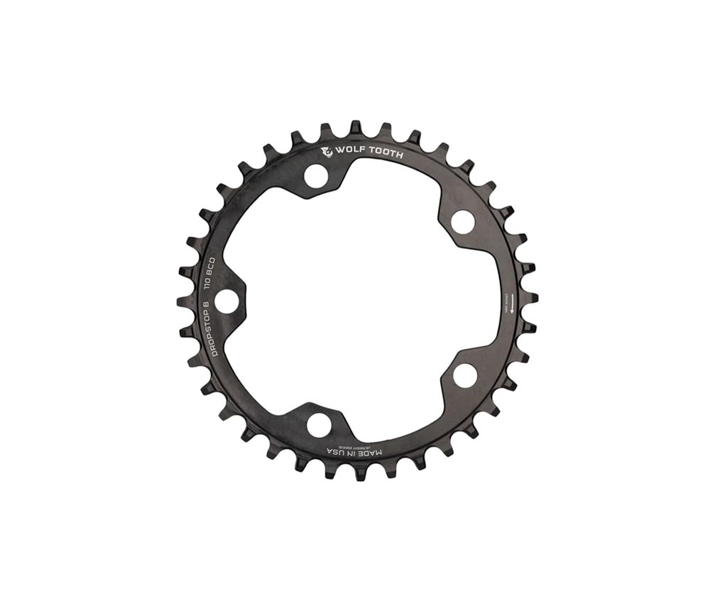 Wolf Tooth Drop Stop B Kettenblatt - Road / Gravel / CX Lochkreis 110mm 9-12 Fach 38 Zaehne – Bild 2