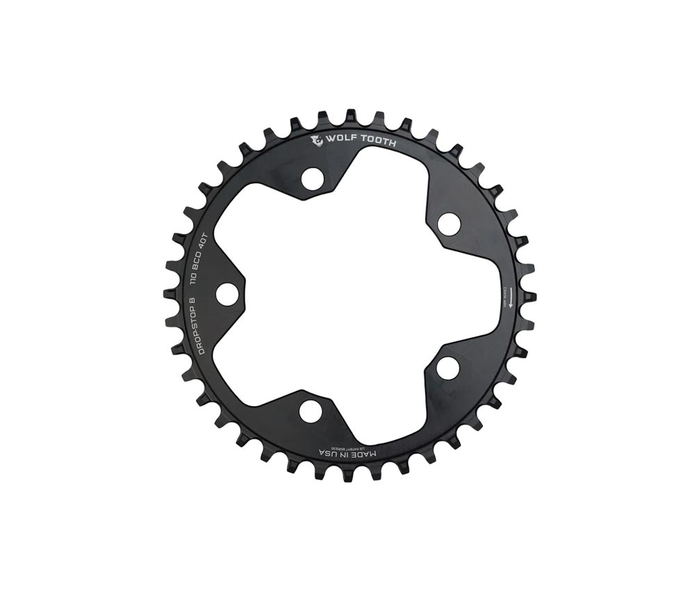 Wolf Tooth Drop Stop B Kettenblatt - Road / Gravel / CX Lochkreis 110mm 9-12 Fach 40 Zaehne – Bild 2