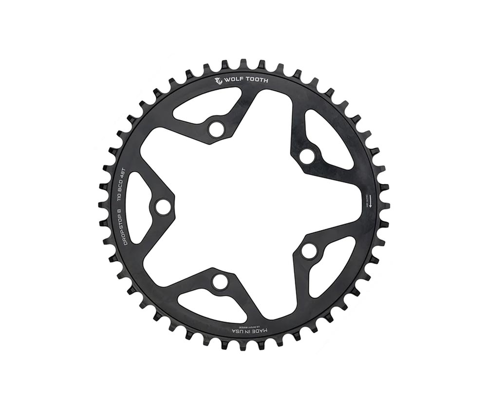 Wolf Tooth Drop Stop B Kettenblatt - Road / Gravel / CX Lochkreis 110mm 9-12 Fach 48 Zaehne – Bild 2