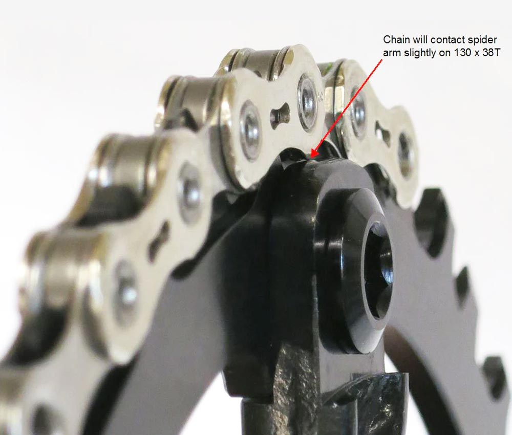 Wolf Tooth Drop Stop B Kettenblatt - Road / Gravel / CX Lochkreis 130mm 9-12 Fach 38 Zaehne – Bild 3