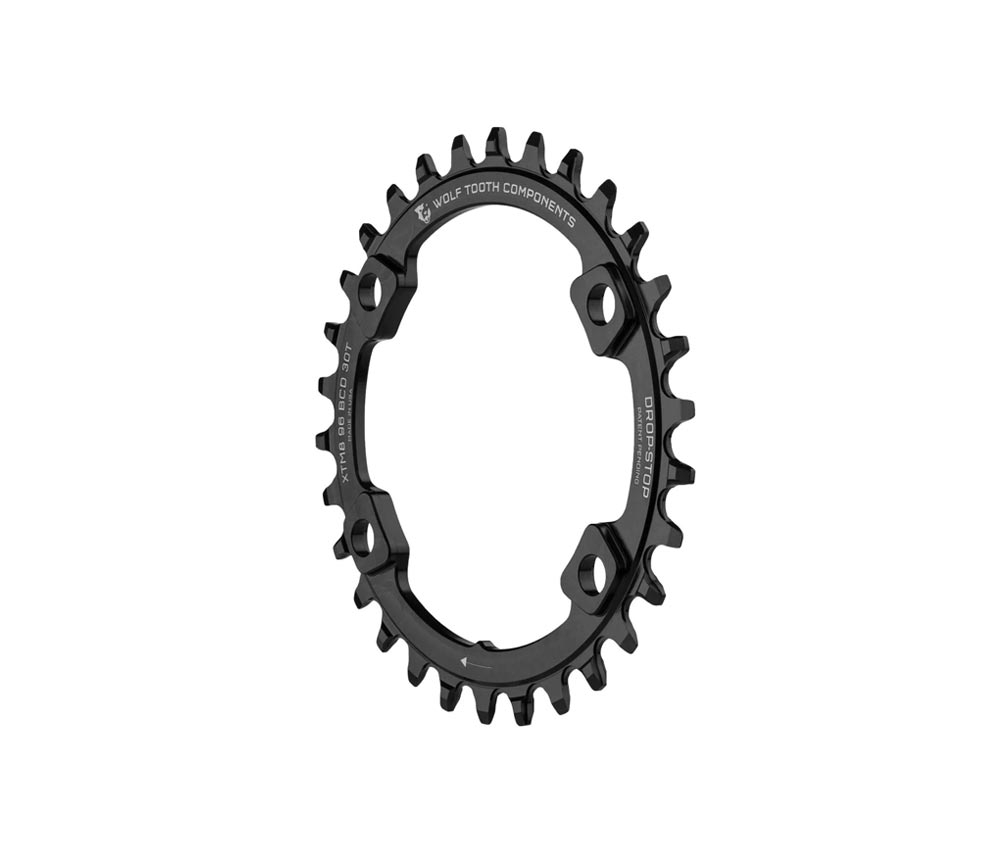 Wolf Tooth Drop Stop A Kettenblatt - Shimano XT / SLX / Deore Lochkreis 96mm 9-12 Fach 30 Zaehne