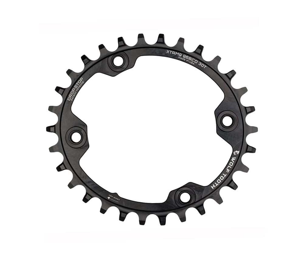 Wolf Tooth Drop Stop A Oval Kettenblatt - Shimano XTR M9000 / M9020 Lochkreis 96mm 9-12 Fach 30 Zaehne – Bild 2