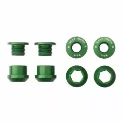 Wolf Tooth Kettenblattschrauben Set - M8x6mm 1-fach 4-Arm Aluminium Gruen