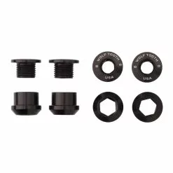 Wolf Tooth Kettenblattschrauben Set - M8x6mm 1-fach 4-Arm Aluminium Schwarz