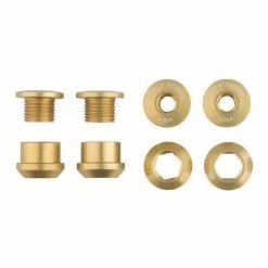 Wolf Tooth Kettenblattschrauben Set - M8x6mm 1-fach 4-Arm Aluminium Gold