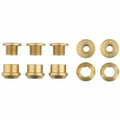 Wolf Tooth Kettenblattschrauben Set - M8x6mm 1-fach 5-Arm Aluminium Gold