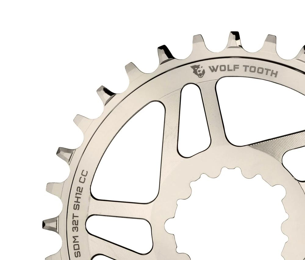 Wolf Tooth Drop Stop ST Kettenblatt - Sram Direct Mount 3mm Offset 12-fach HG+ 32 Zaehne – Bild 3